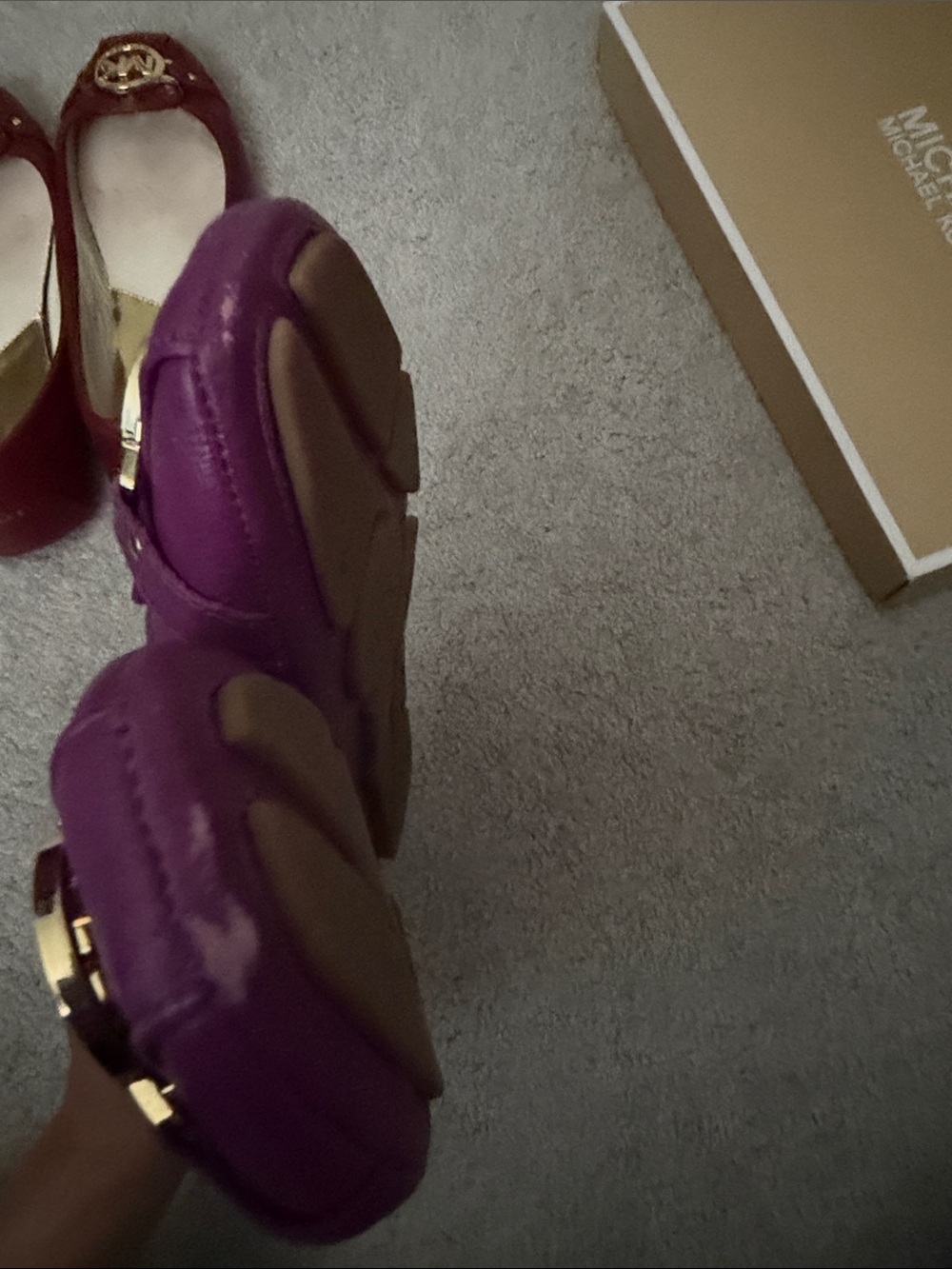 Michael Kors Magenta Logo Round-Toe Ballet Flats - Picture 3 of 4